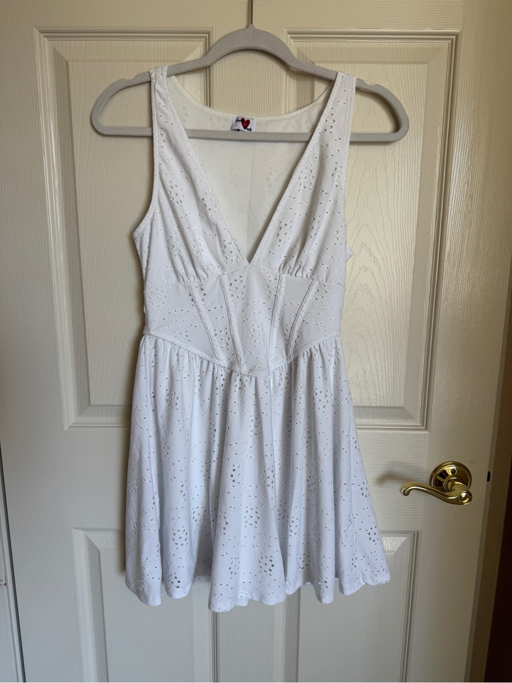 White Eyelet Mini Dress